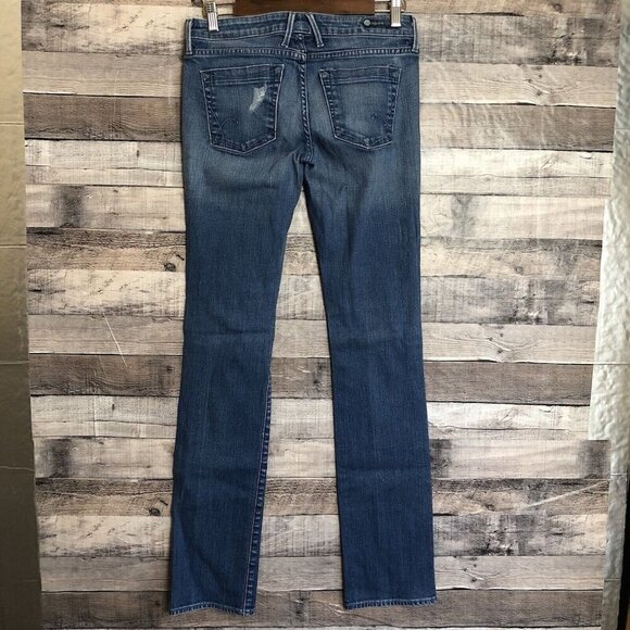 Agave Nectar "Paraiso" Slim Straight Stretch Jeans Sz 27 Light wash Distressed - Picture 2 of 11
